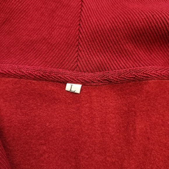 Women's Burgundy Half-Zip Sweatshirt - Picture 4 of 6